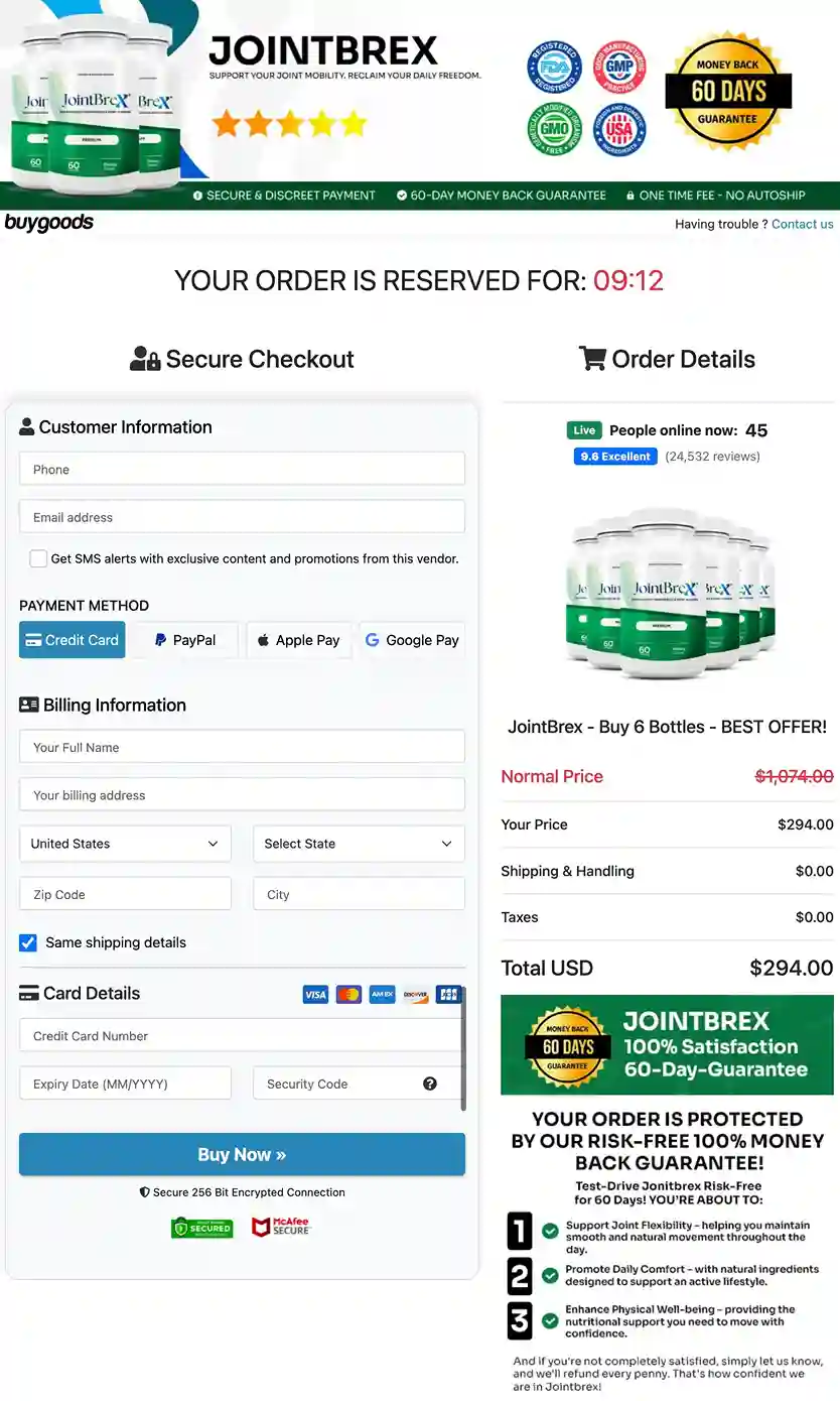 Jointbrex Secure Payment &ndash; Visa, Mastercard, Amex, SSL Encrypted